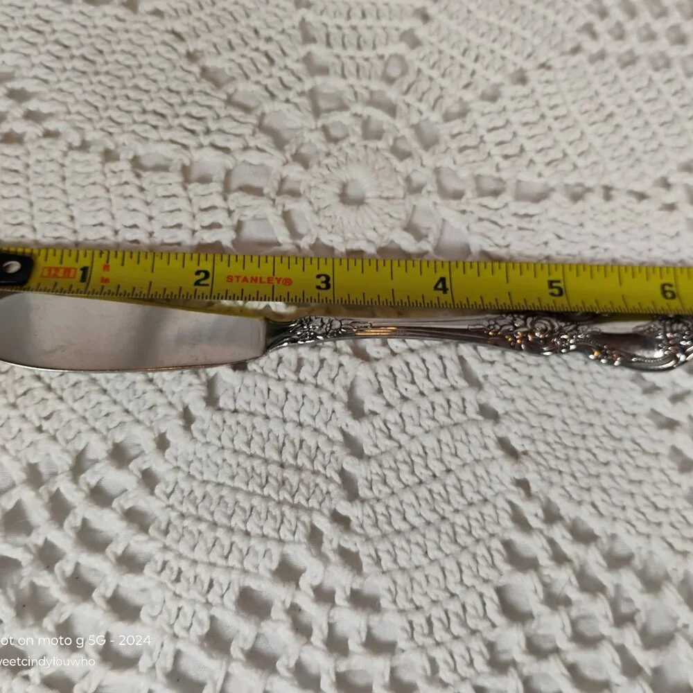 Oneida USA master butter knife Wordsworth pattern circa 1990s floral scroll patt